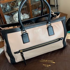 Tan and black Kate Spade shoulder bag